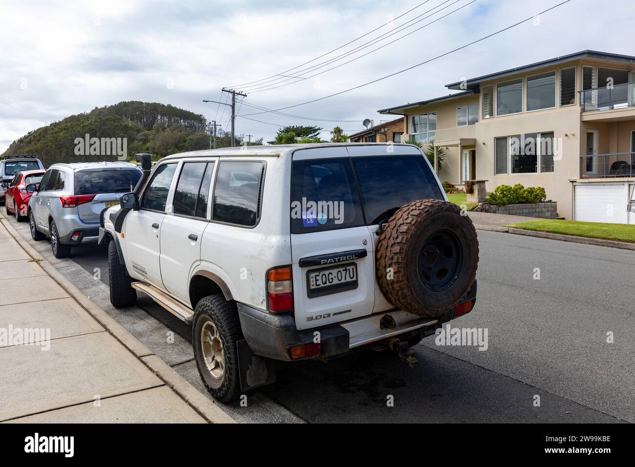 Nissan Patrol four wheel drive vehicle parked in a Sydney street, New South Wales,Australia,2023 Stock Photo