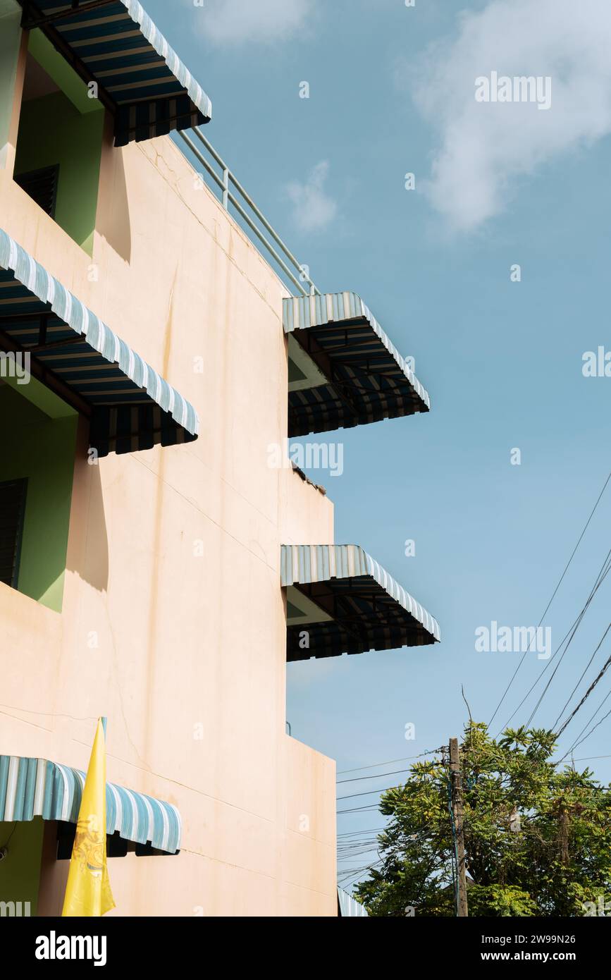Retro house building in Chiang Mai, Thailand Stock Photo