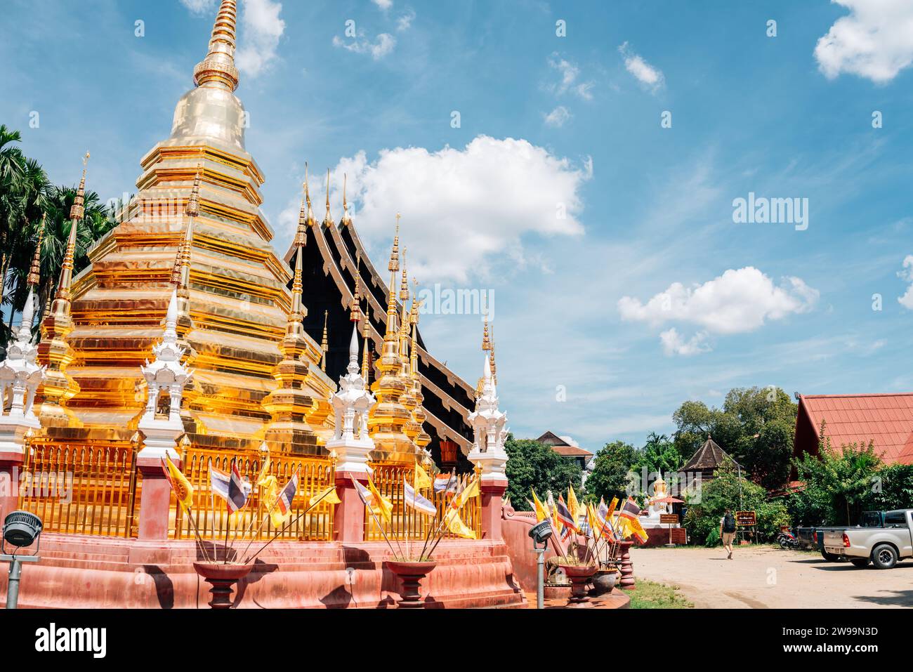 Old town Wat Phan Tao temple in Chiang Mai, Thailand Stock Photo