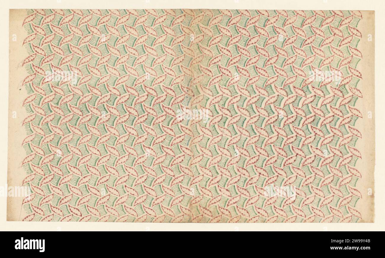 Leaf with alternating spreading pattern made of leaf and striped block ...