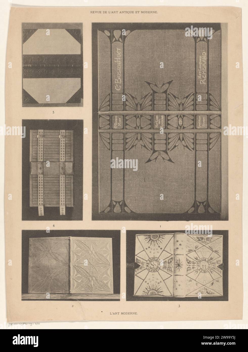 Five book bindings, Anonymous, After 1885 photomechanical print Five ...