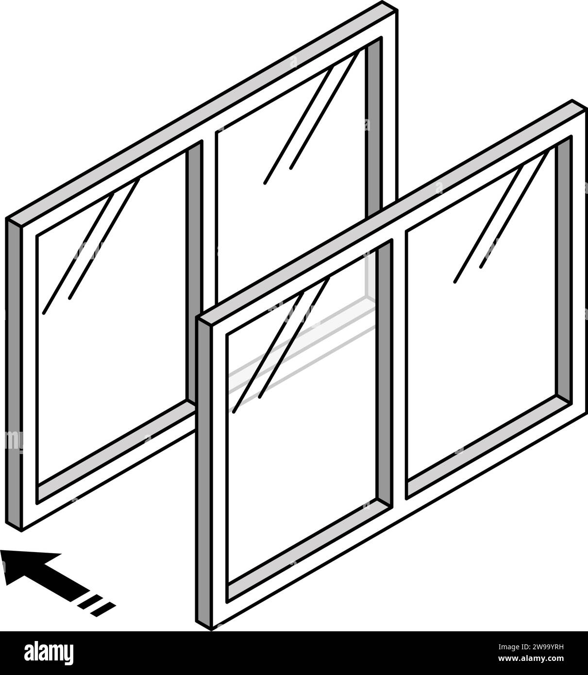 Doublepaned windows Illustration of noise reduction measures that can