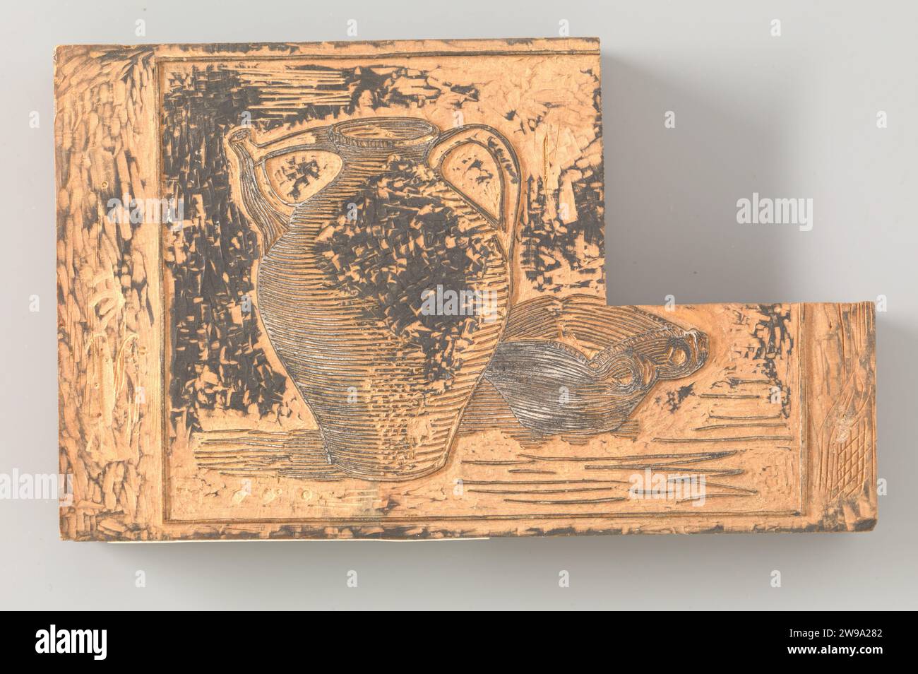 Jug and scale, 1887 - 1924    wood (plant material) Stock Photo