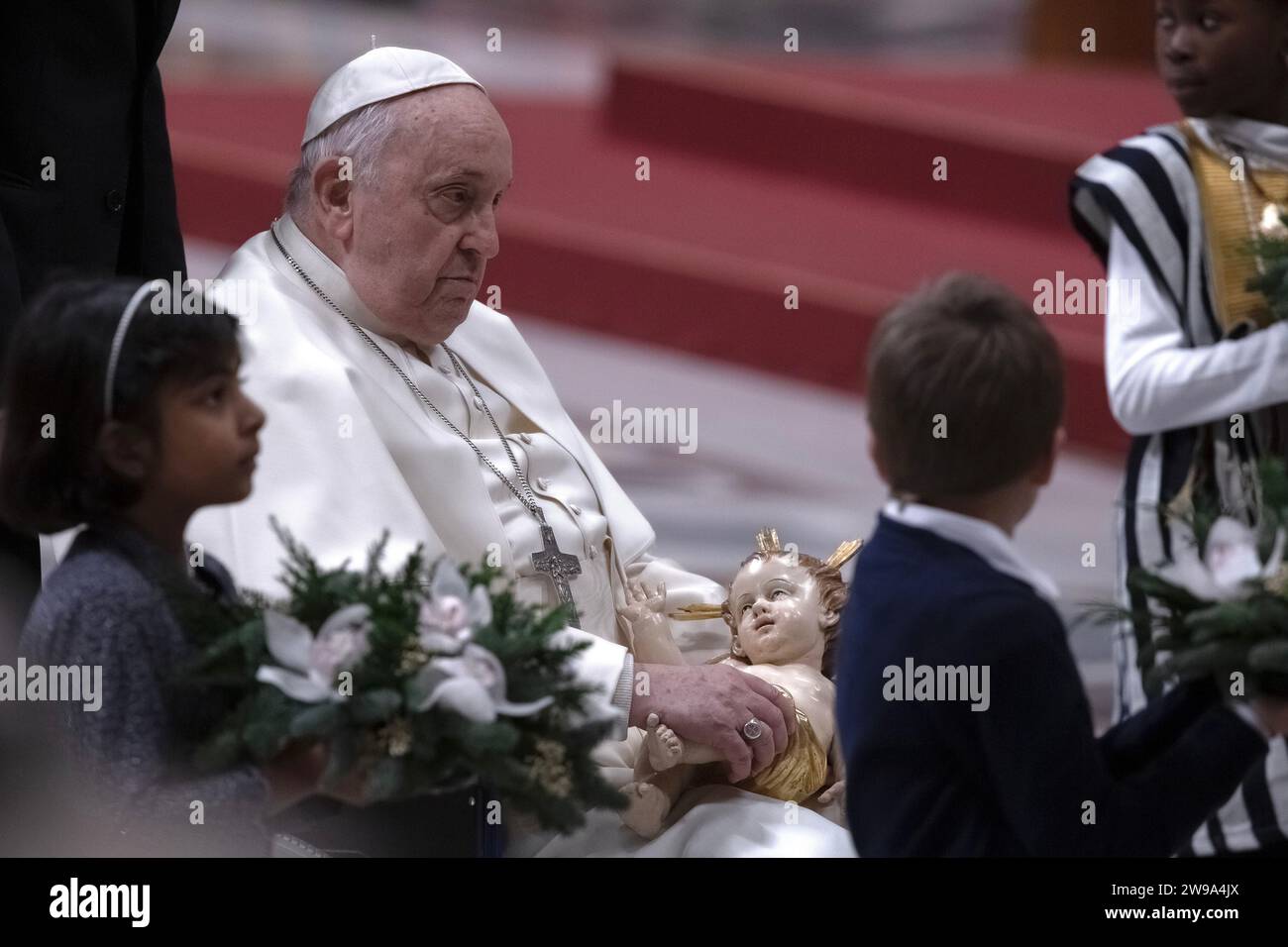 Vatican City, Vatican, 24 December 2023. Pope Francis presides over Christmas Eve Mass in Sain