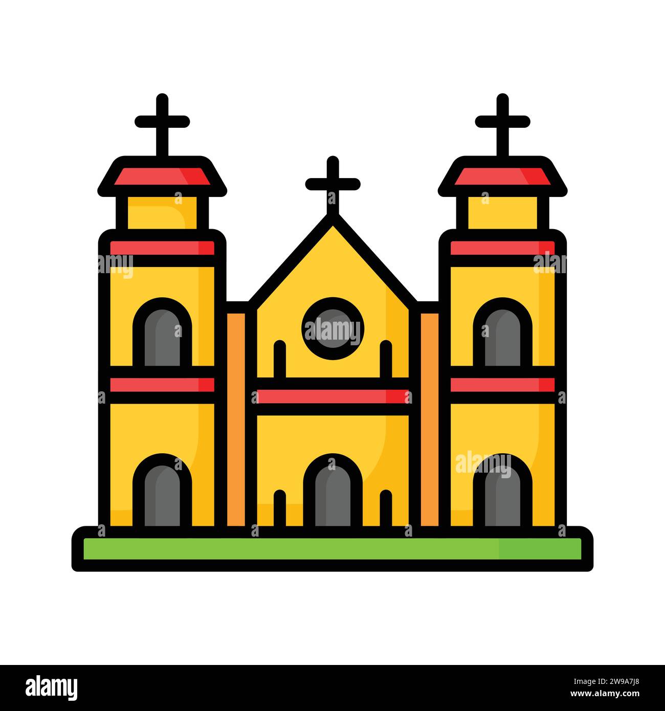 A cathedral building vector design in modern style, easy to use and