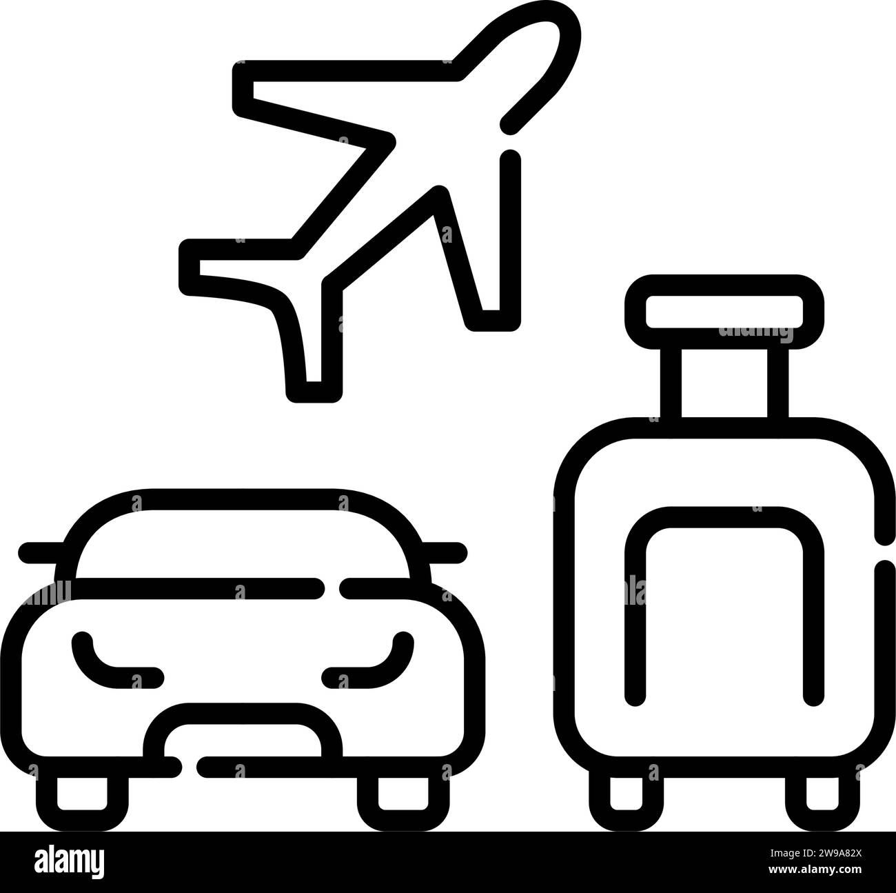 Airport taxi and rental car services sign. Pixel perfect, editable