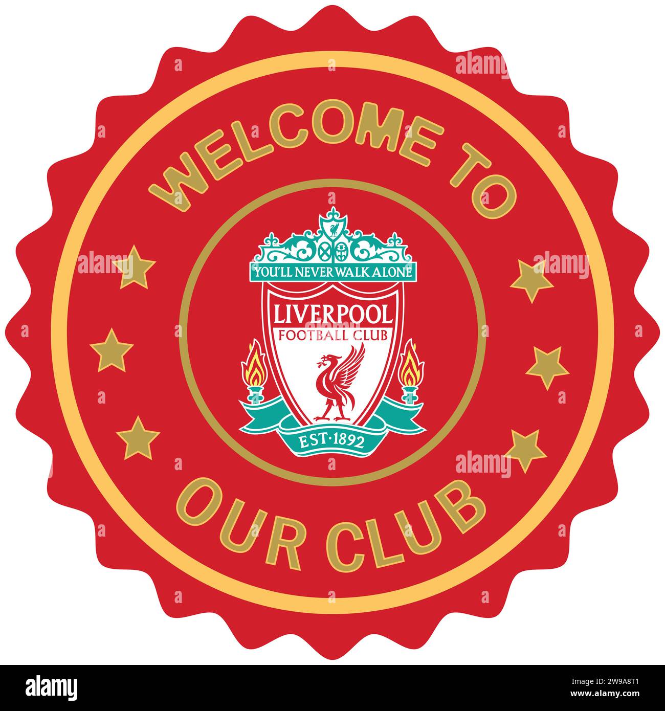 Welcome to Liverpool FC Colorful stamp and seal, English professional football club Vector Illustration Abstract Editable image Stock Vector