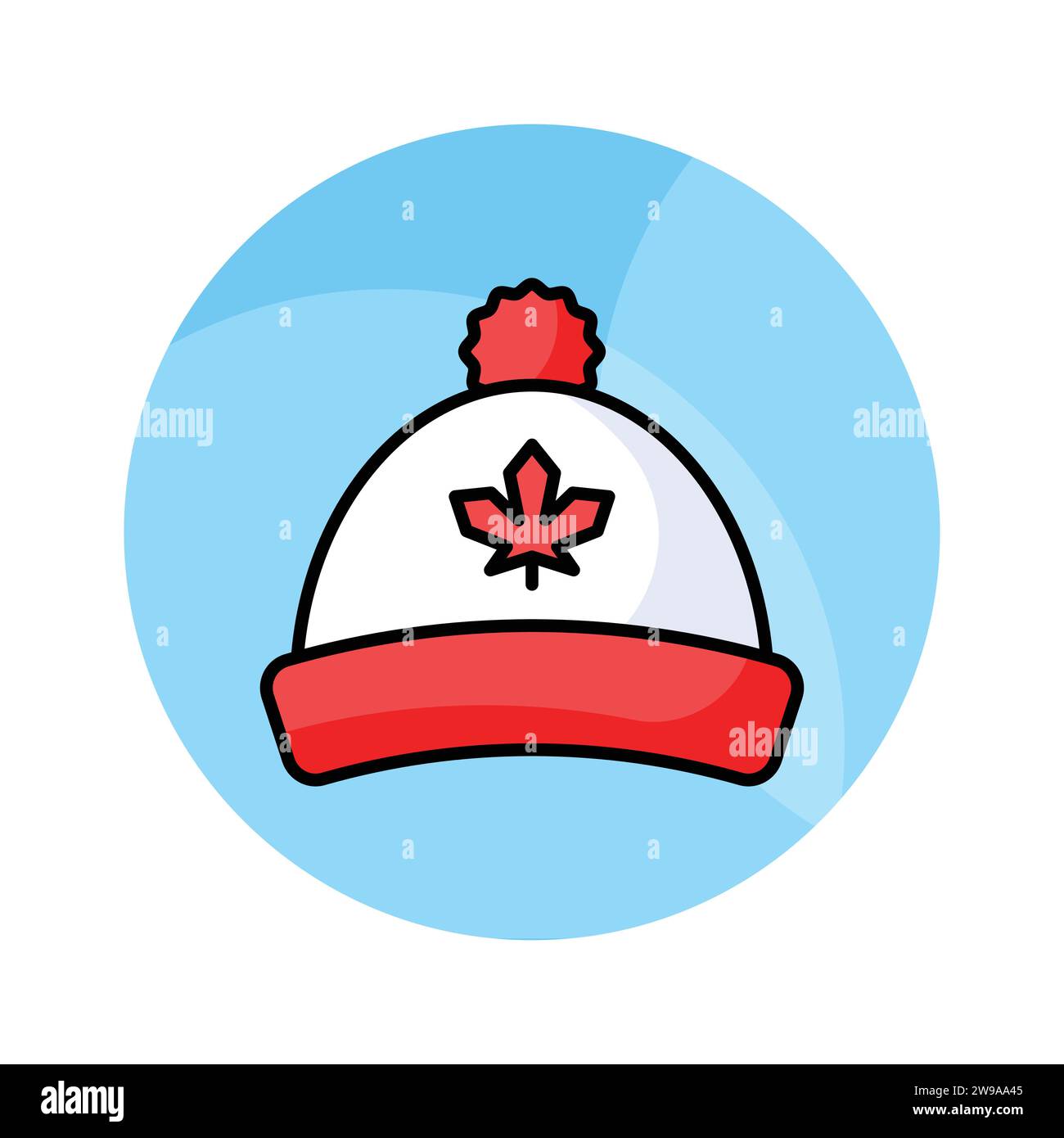 Maple leaf on hat showing concept vector of canadian cultural hat, customizable icon Stock Vector