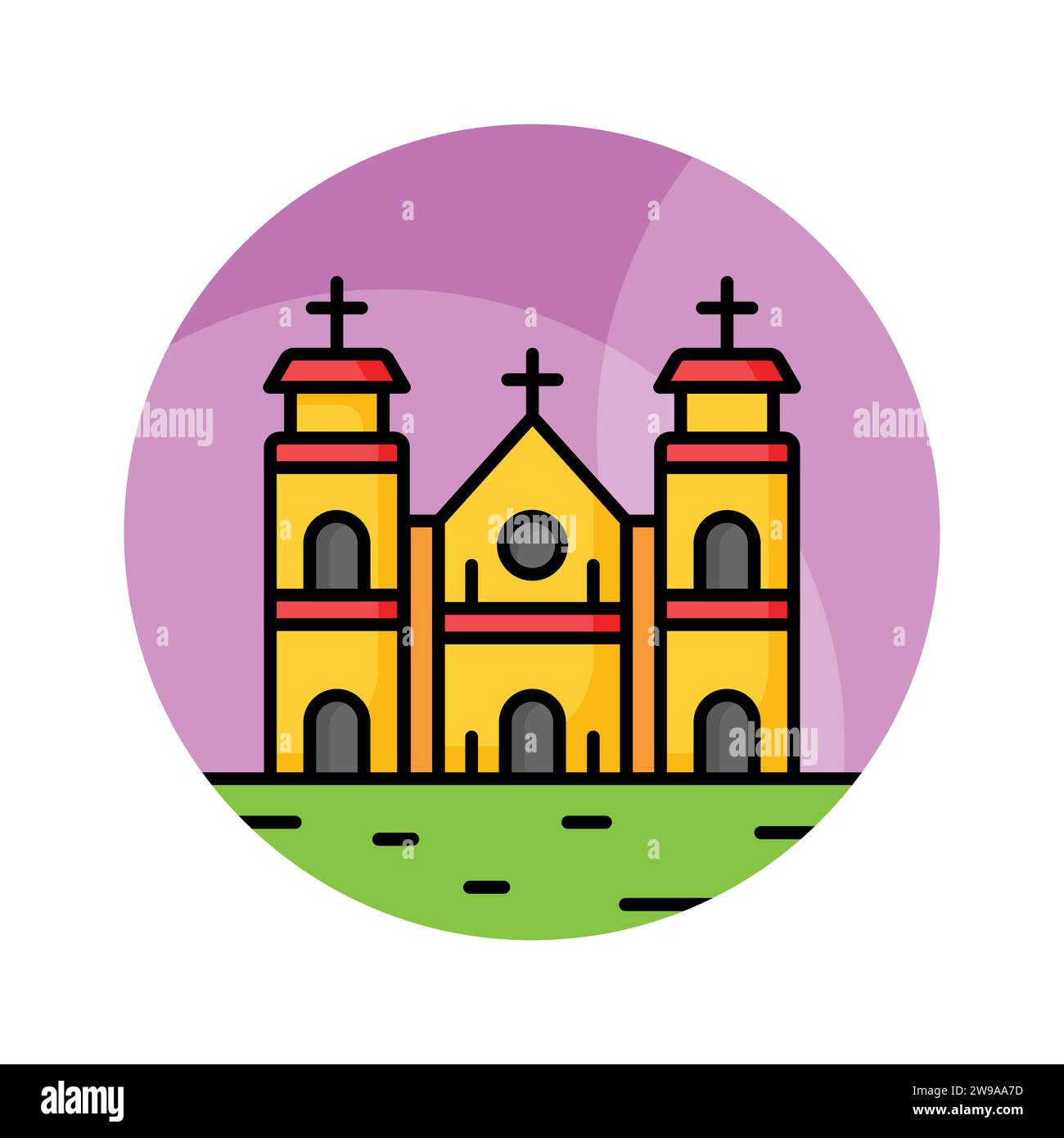 A cathedral building vector design in modern style, easy to use and download Stock Vector