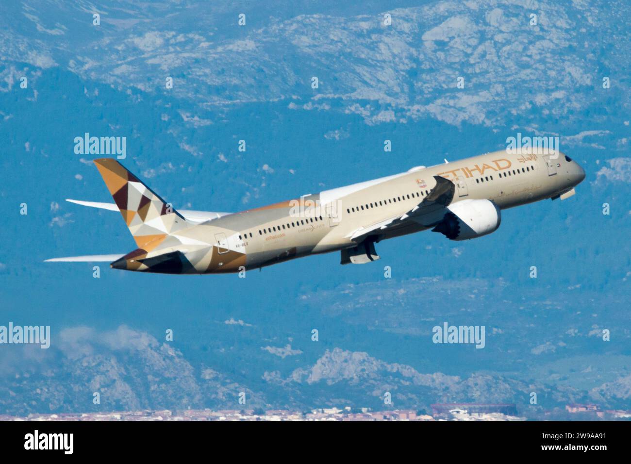 Boeing 787 airliner of the Etihad airline Stock Photo