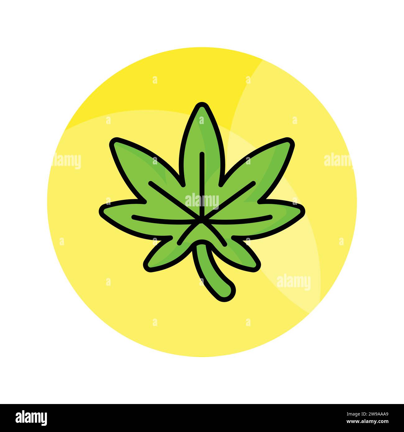 An icon of cannabis leaf in trendy style, isolated on white background Stock Vector