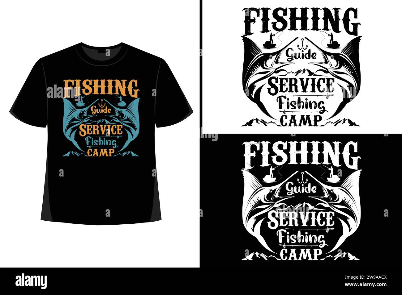 Typography fishing t shirt design hi-res stock photography and
