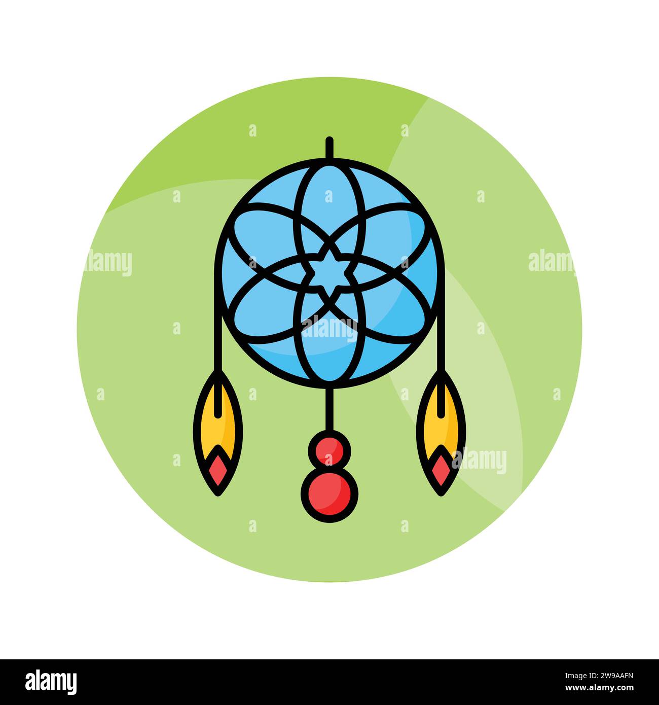 Handcrafted vector of willow hoop, trendy design icon of dreamcatcher Stock Vector