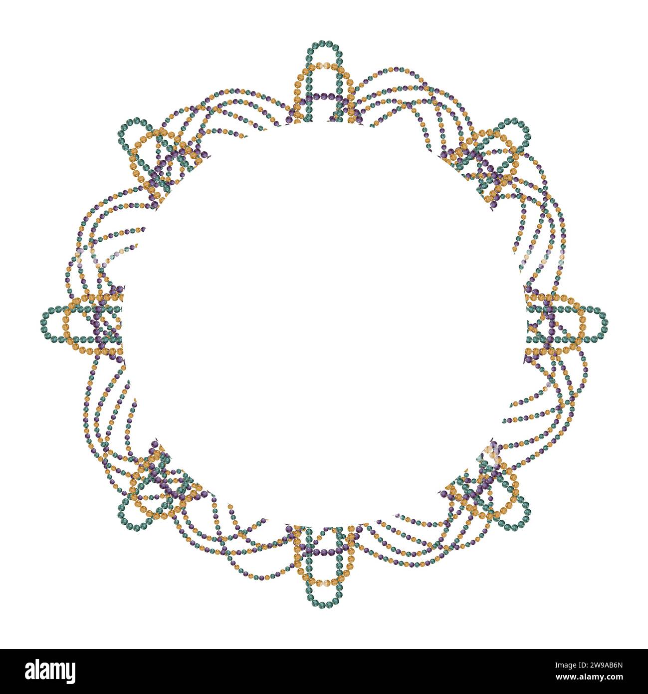 Hand drawn watercolor Mardi Gras carnival symbols. Garland hanging