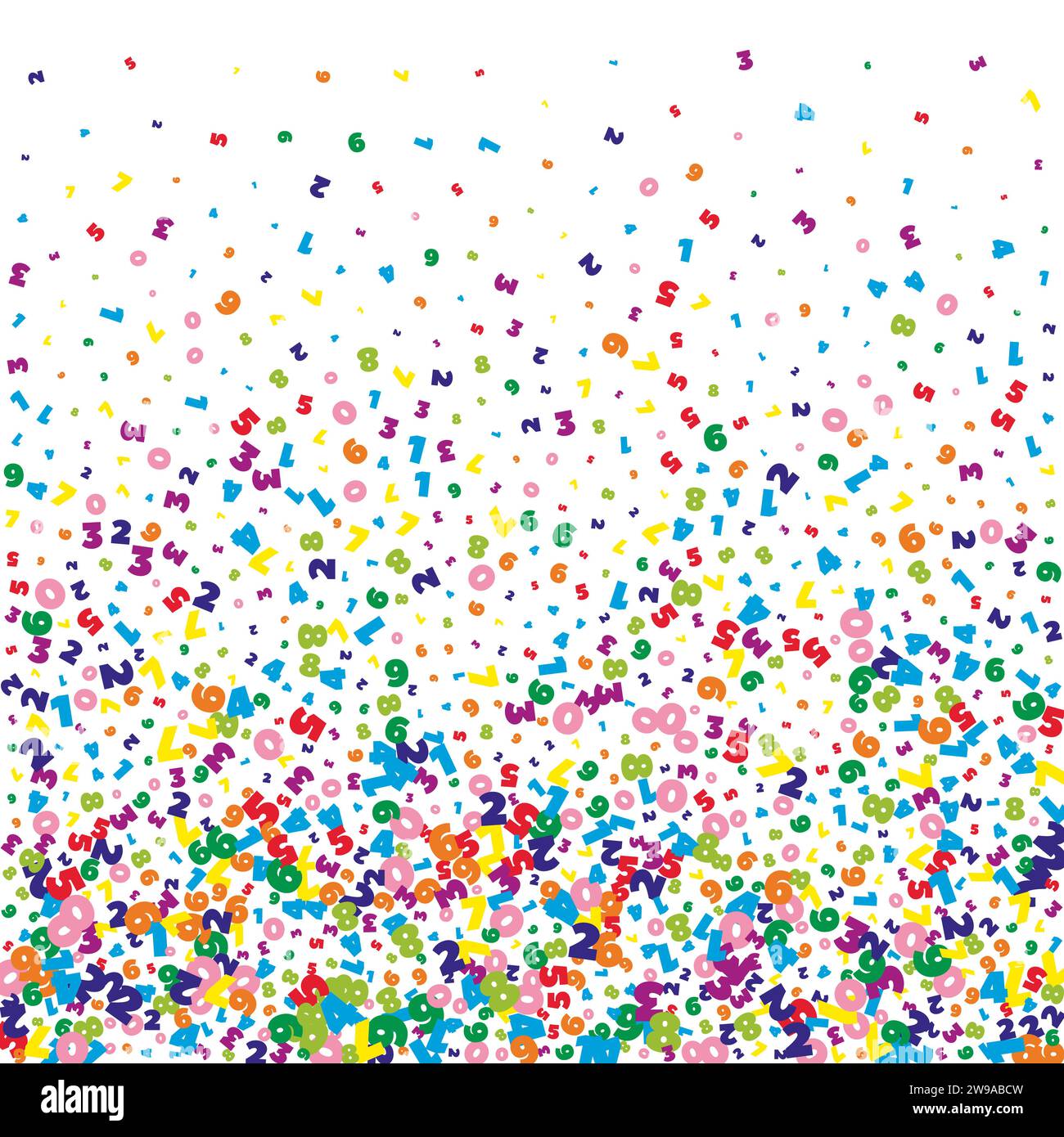 Falling vivid numbers. Math study concept with flying digits ...