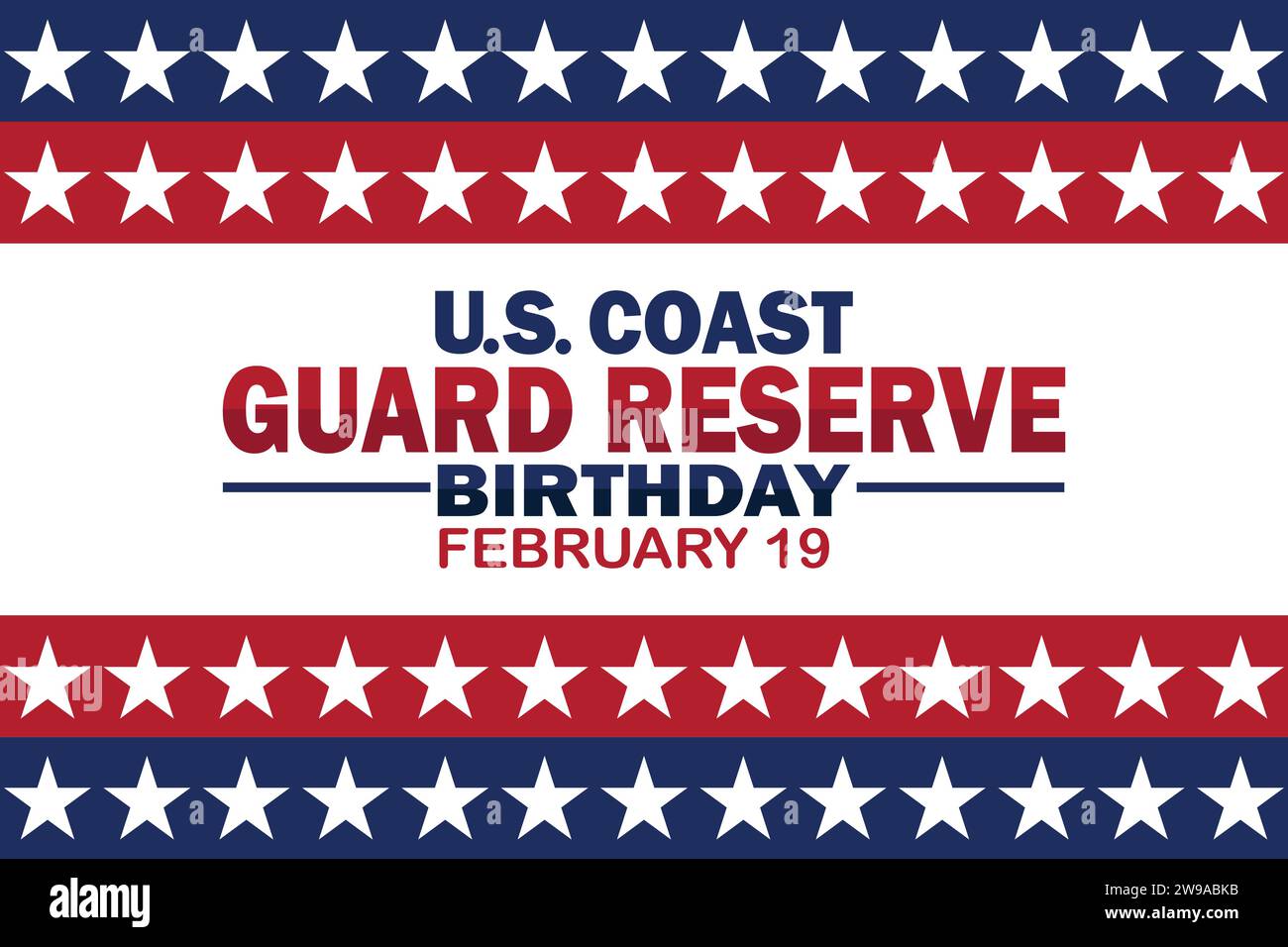 US Coast Guard Reserve Birthday Vector illustration. February 19
