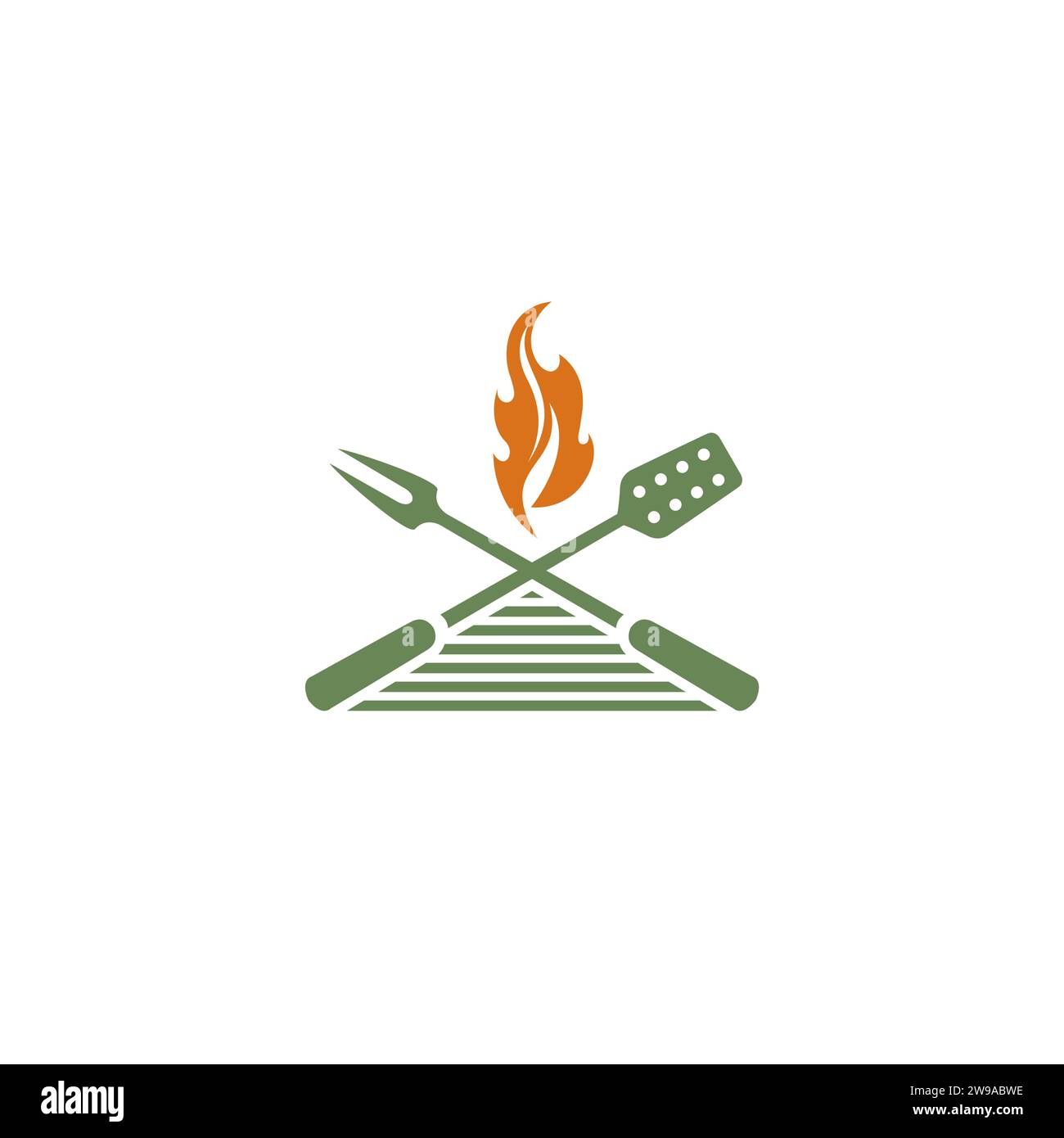 grill logo design. restaurant food logo Stock Vector