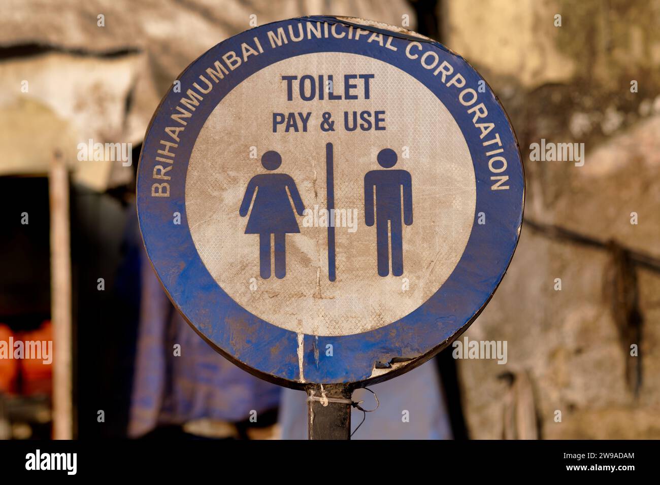 An English language sign for a public (pay) toilet in Grant Road