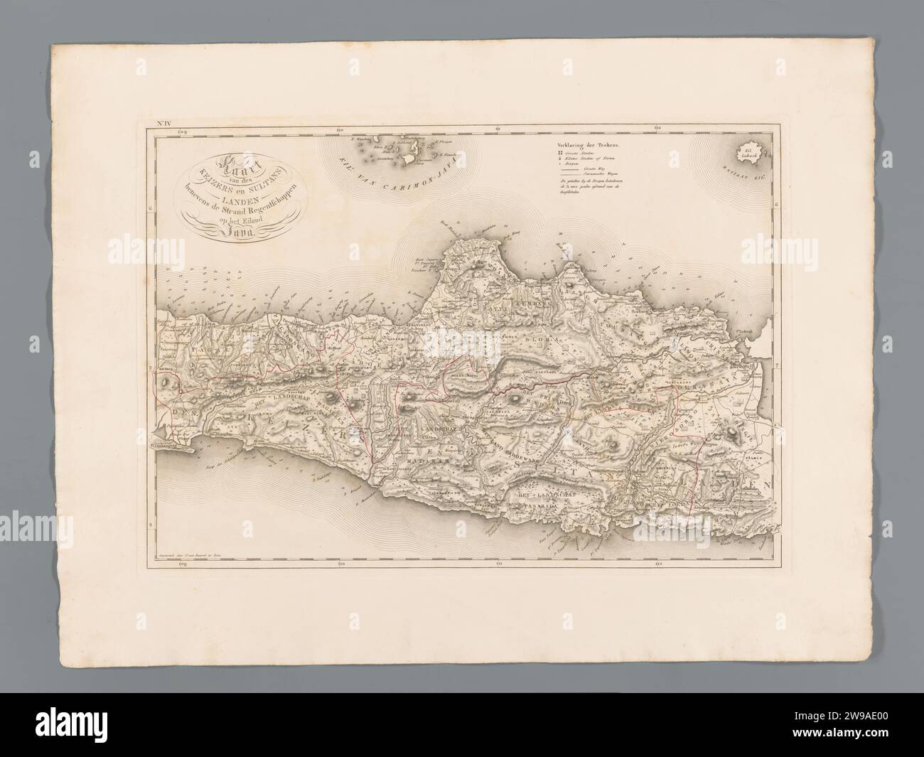 Map of Midden-Java, C. van Baarsel and Son, 1818 print Numbered at the ...