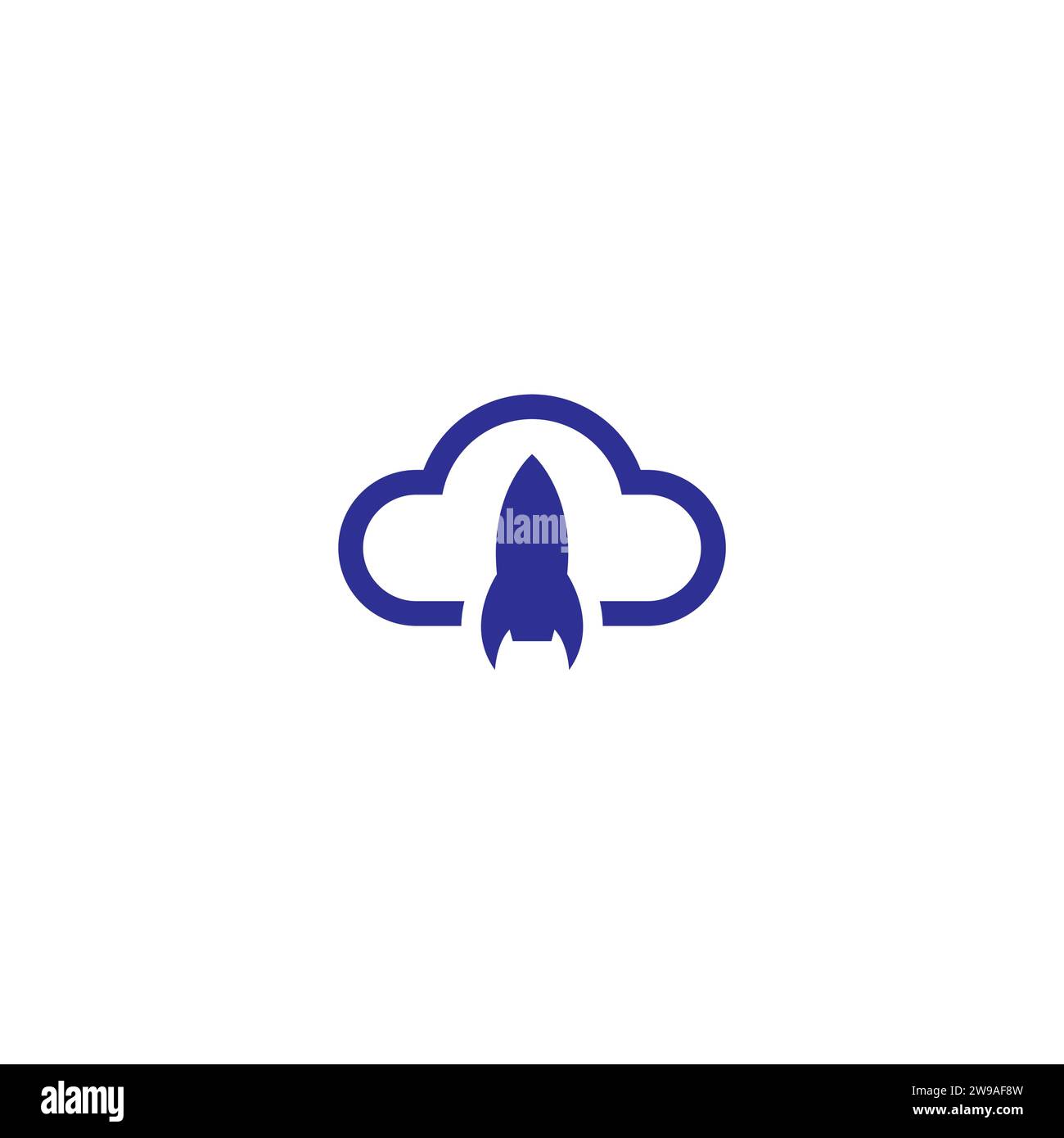 Rocket Backup Logo. cloud icon vector Stock Vector