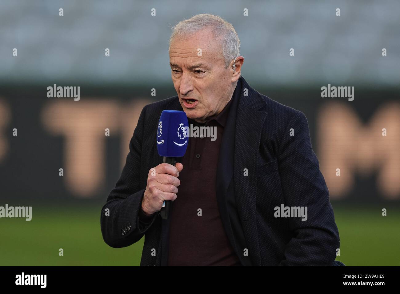 Newcastle, UK. 26th Dec, 2023. TV presenter Jim Rosenthal working for