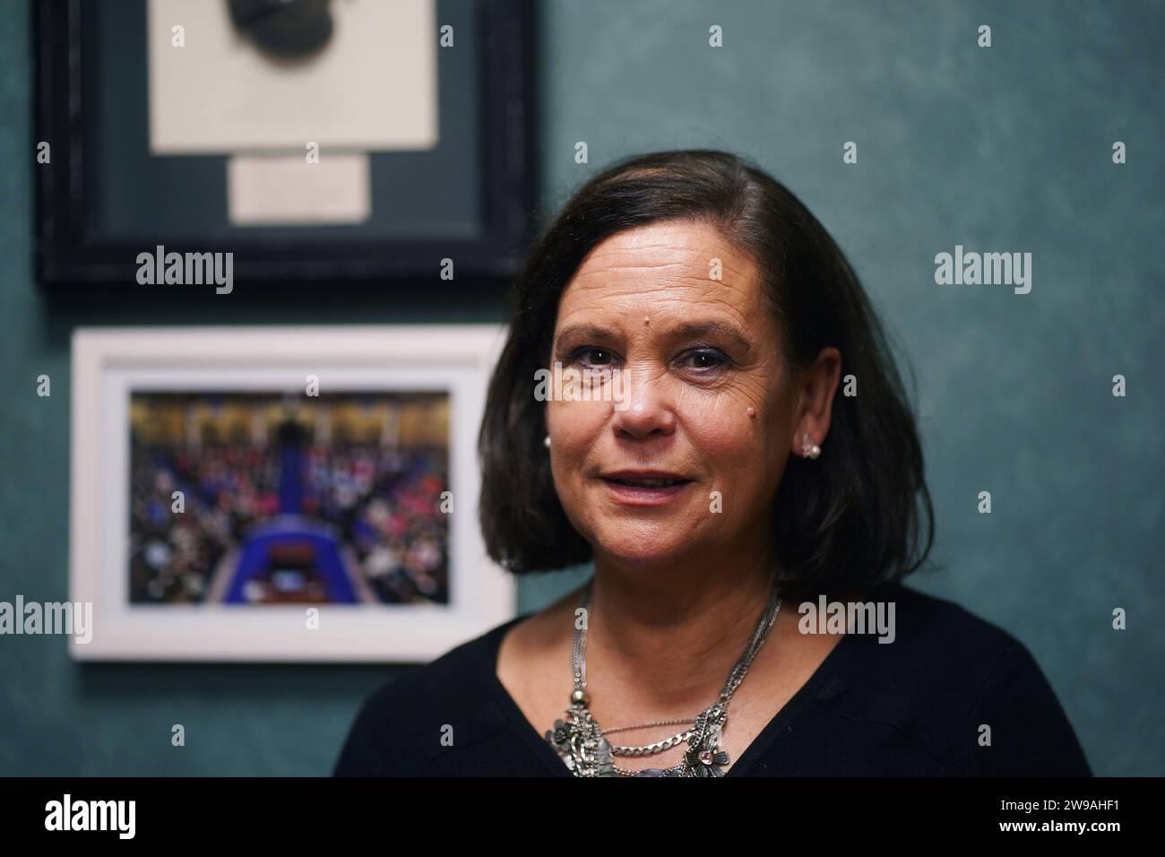 Sinn Fein leader Mary Lou McDonald during an interview at her office in
