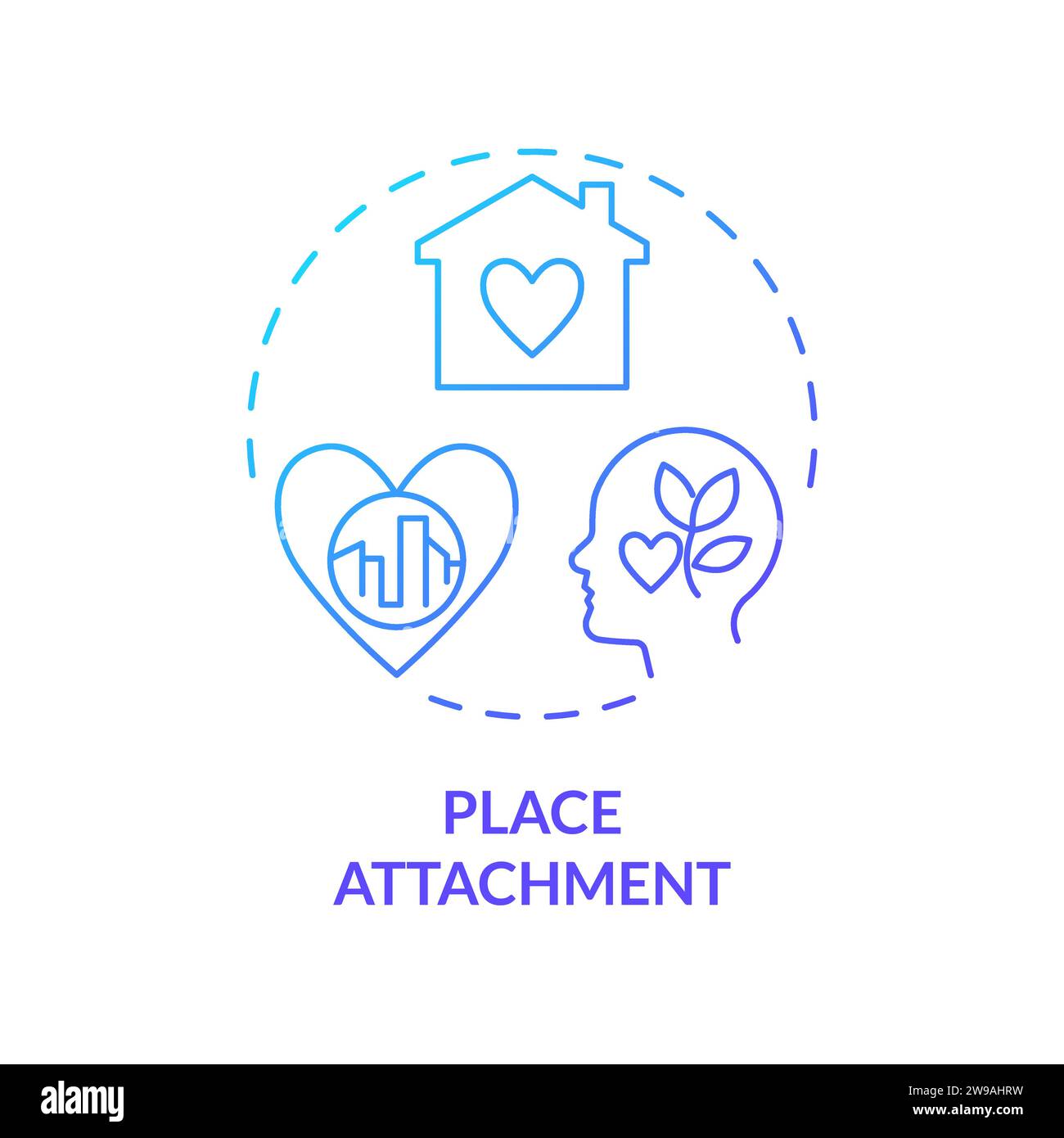 Thin line simple gradient place attachment icon concept Stock Vector