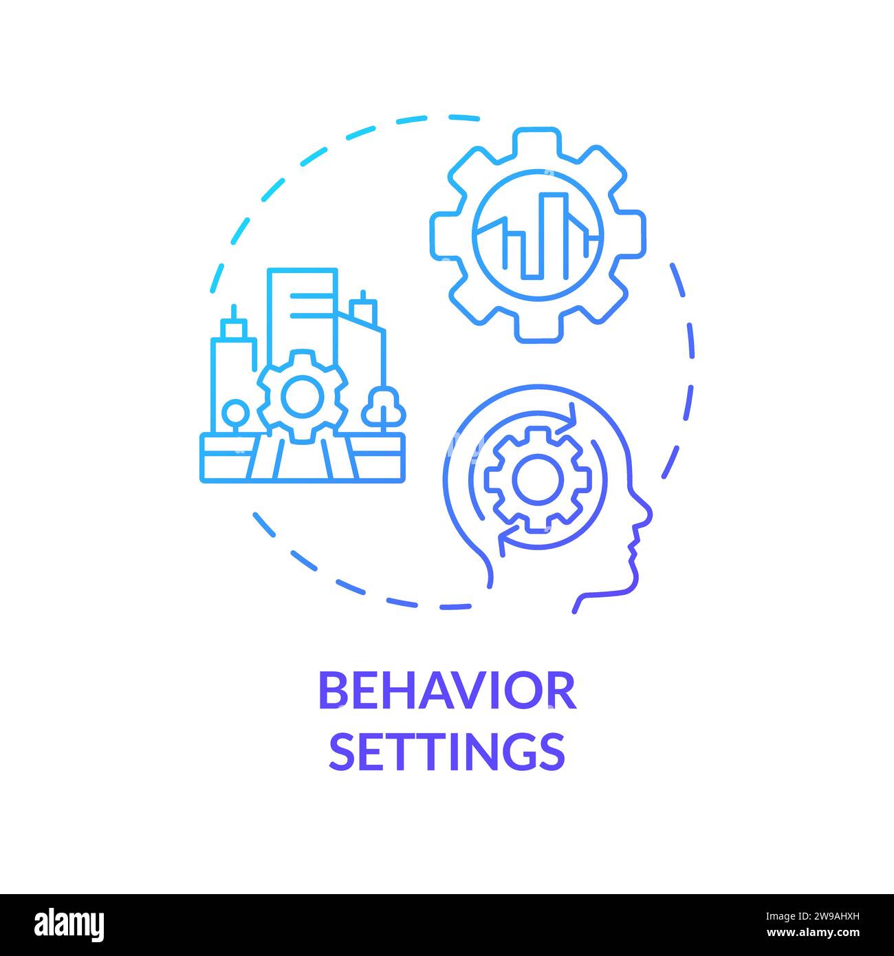 Thin line simple gradient behavior settings icon concept Stock Vector ...