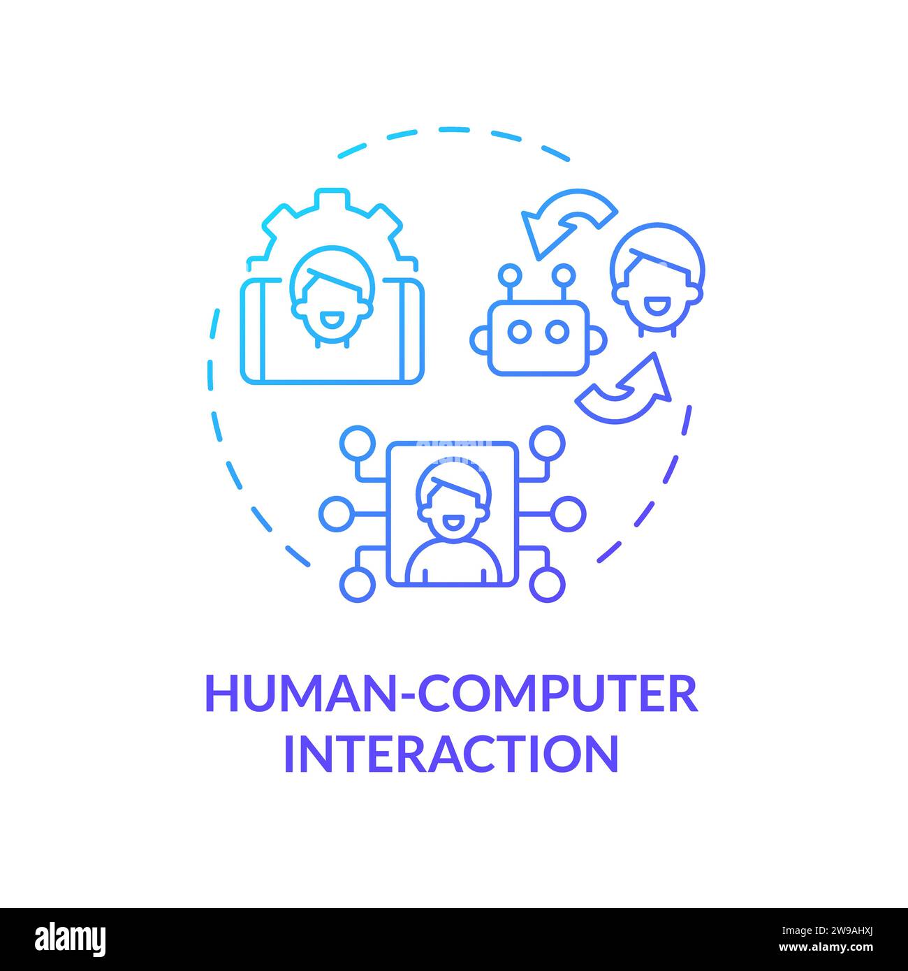 Thin line gradient human computer interaction icon concept Stock Vector ...