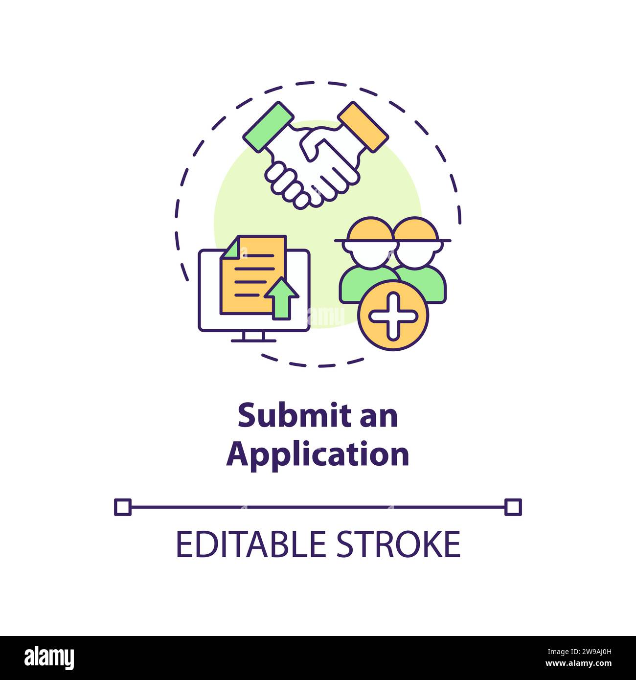Thin line colorful submit an application icon concept Stock Vector ...