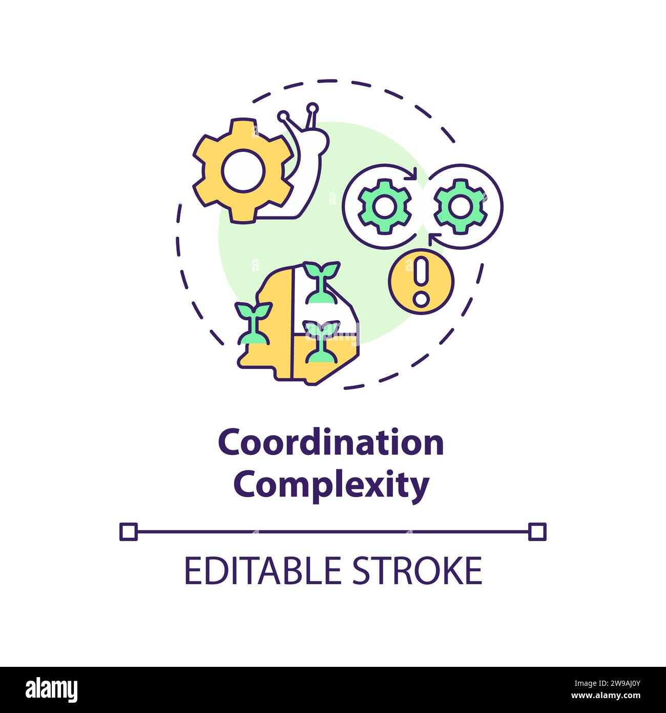 Thin line colorful coordination complexity icon concept Stock Vector ...