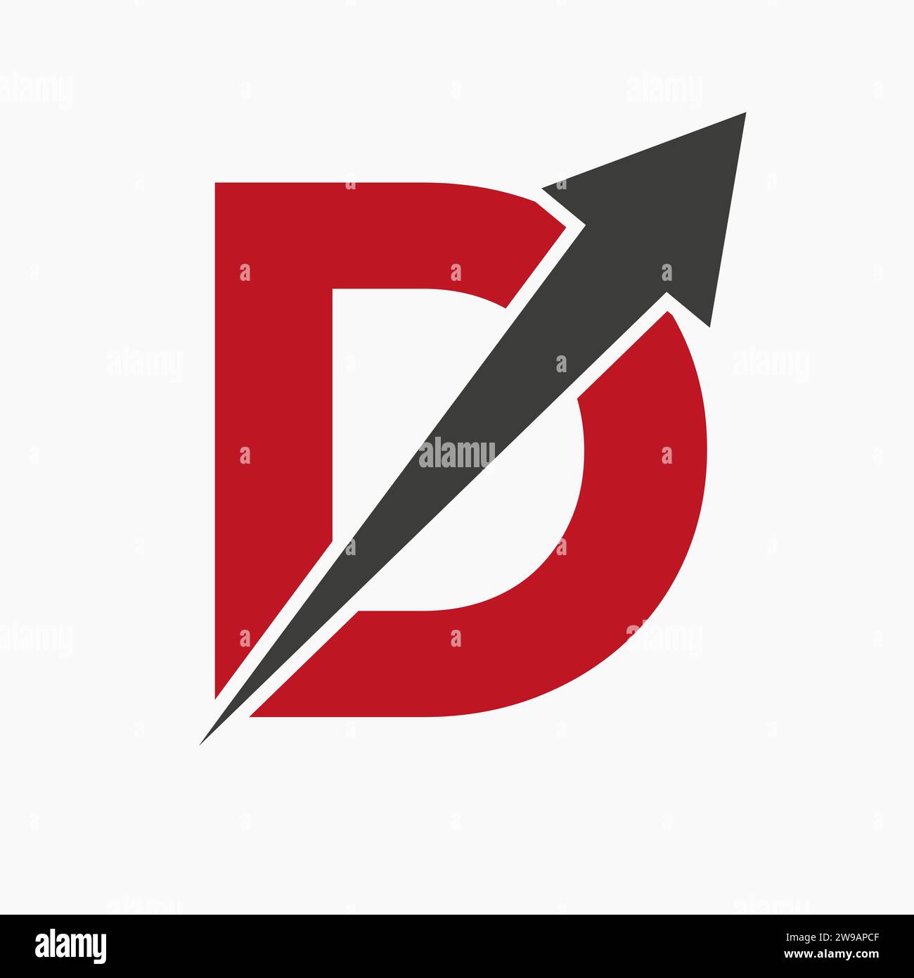 Initial Financial Logo On Letter D Concept With Growth Arrow Icon Stock ...