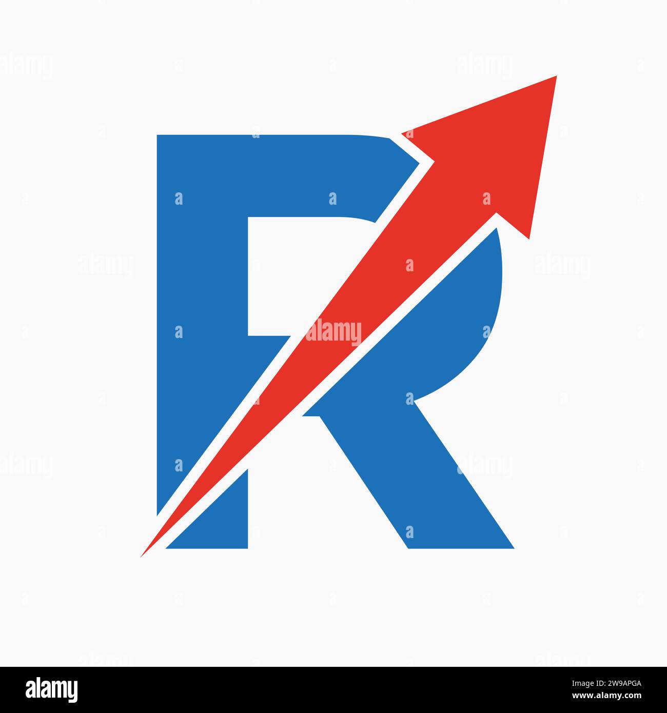 Initial Financial Logo On Letter R Concept With Growth Arrow Icon Stock ...