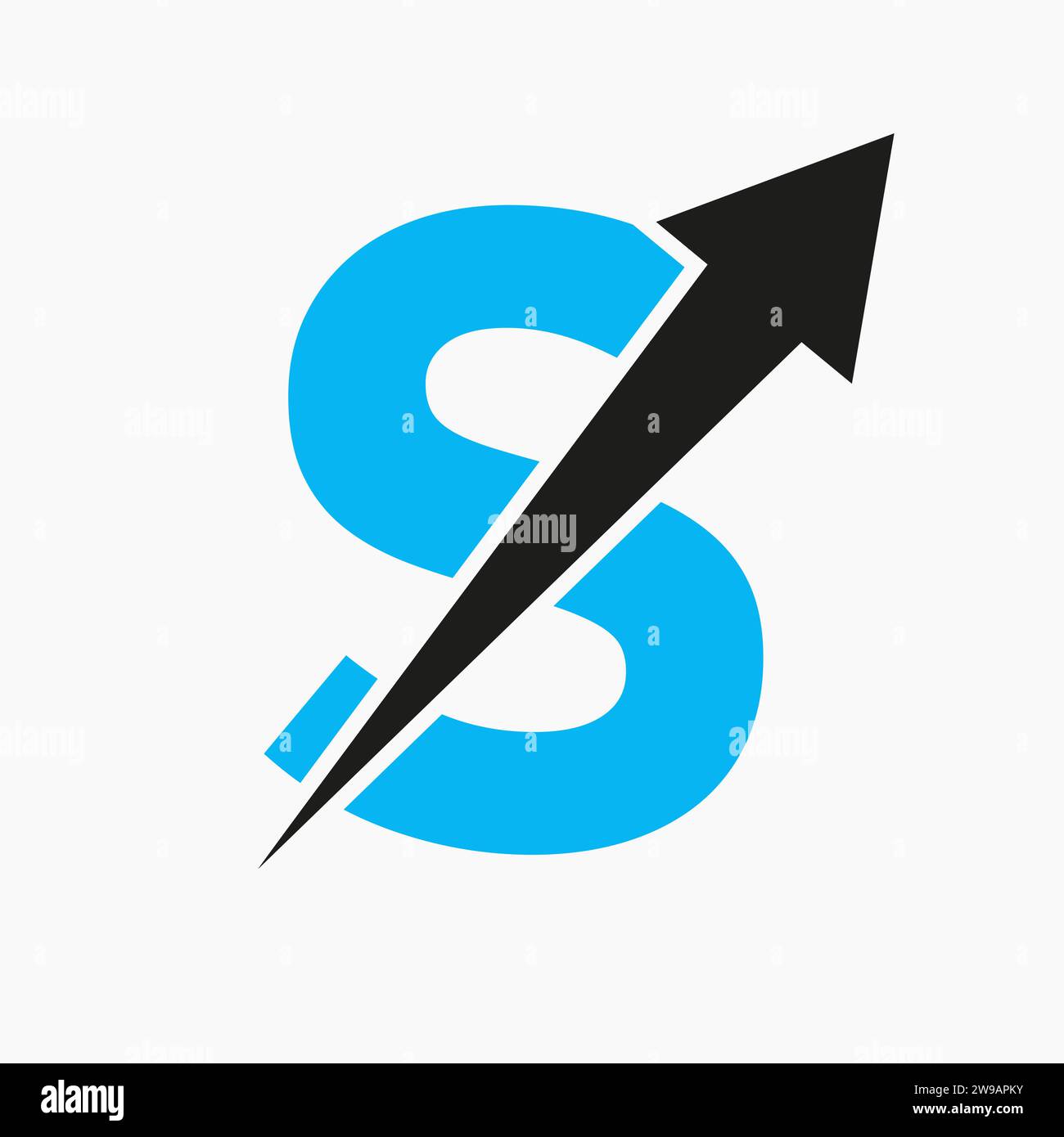 Initial Financial Logo On Letter S Concept With Growth Arrow Icon Stock Vector