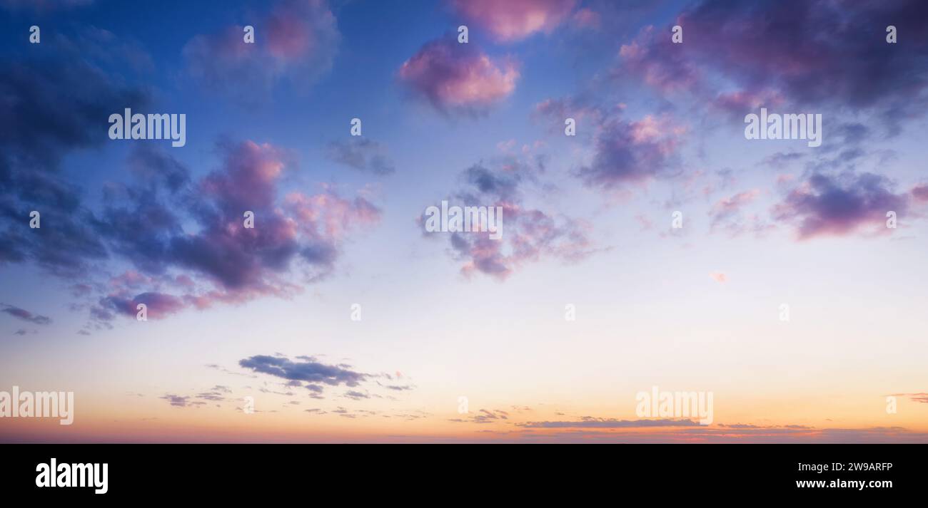 Beautiful evening sky with clouds at dusk . Sunset sky background Stock ...
