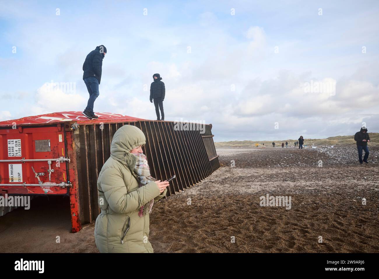 Washed Overboard Wreckage along the West coast at Tranum beach in North Jutland, Tuesday ...