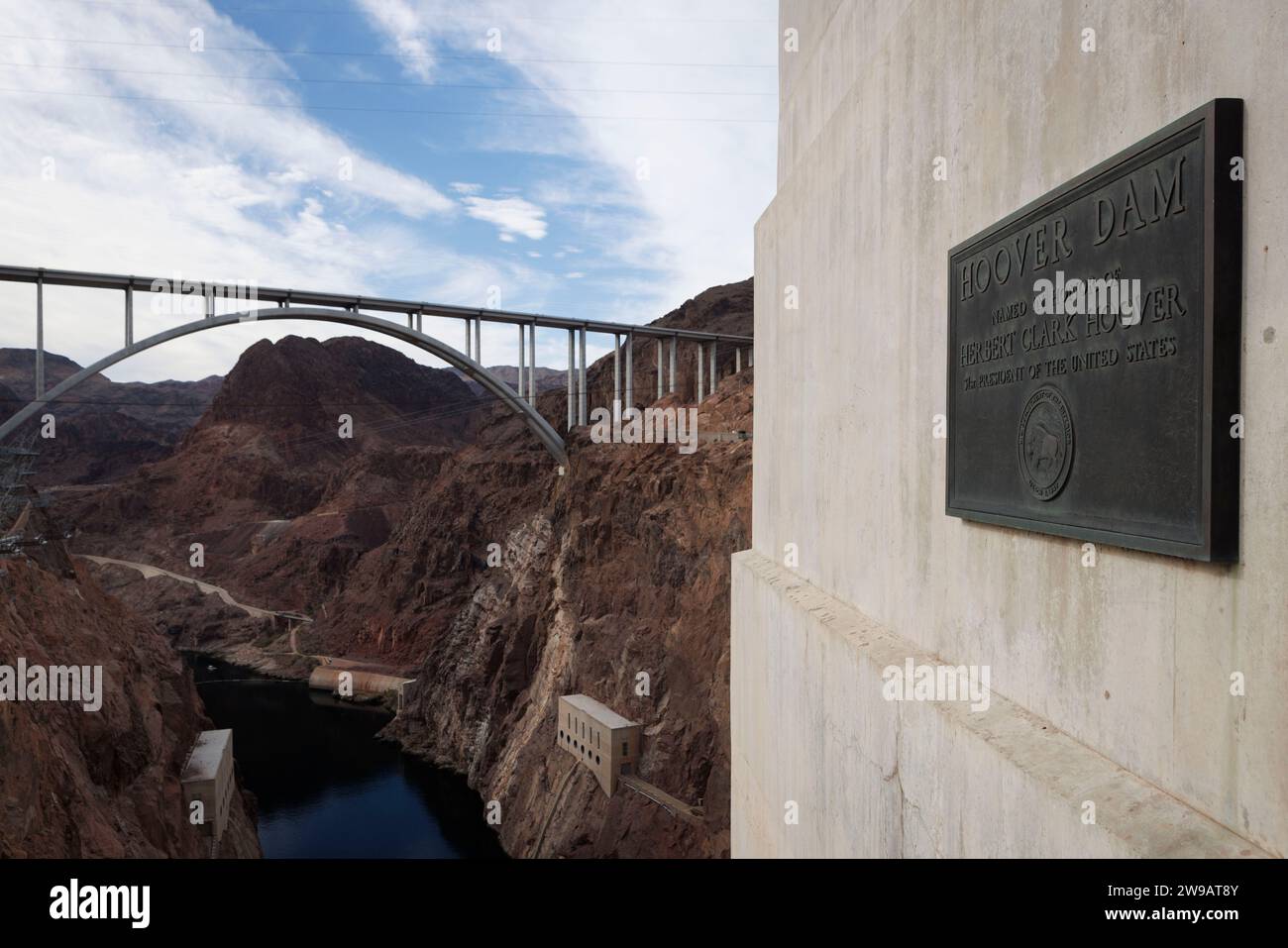 A general view of The Hoover Dam Bypass, also known as Pat Tillman Memorial Bridge and a