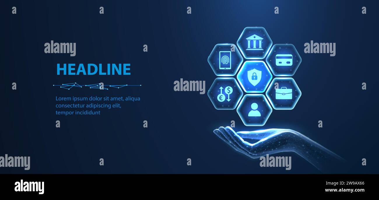 Complex banking secure system. Stock Vector