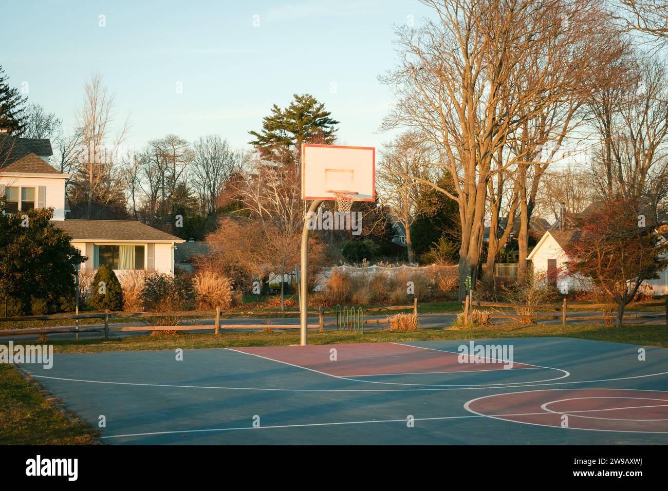 A basketball court in Greenport, New York Stock Photo Alamy