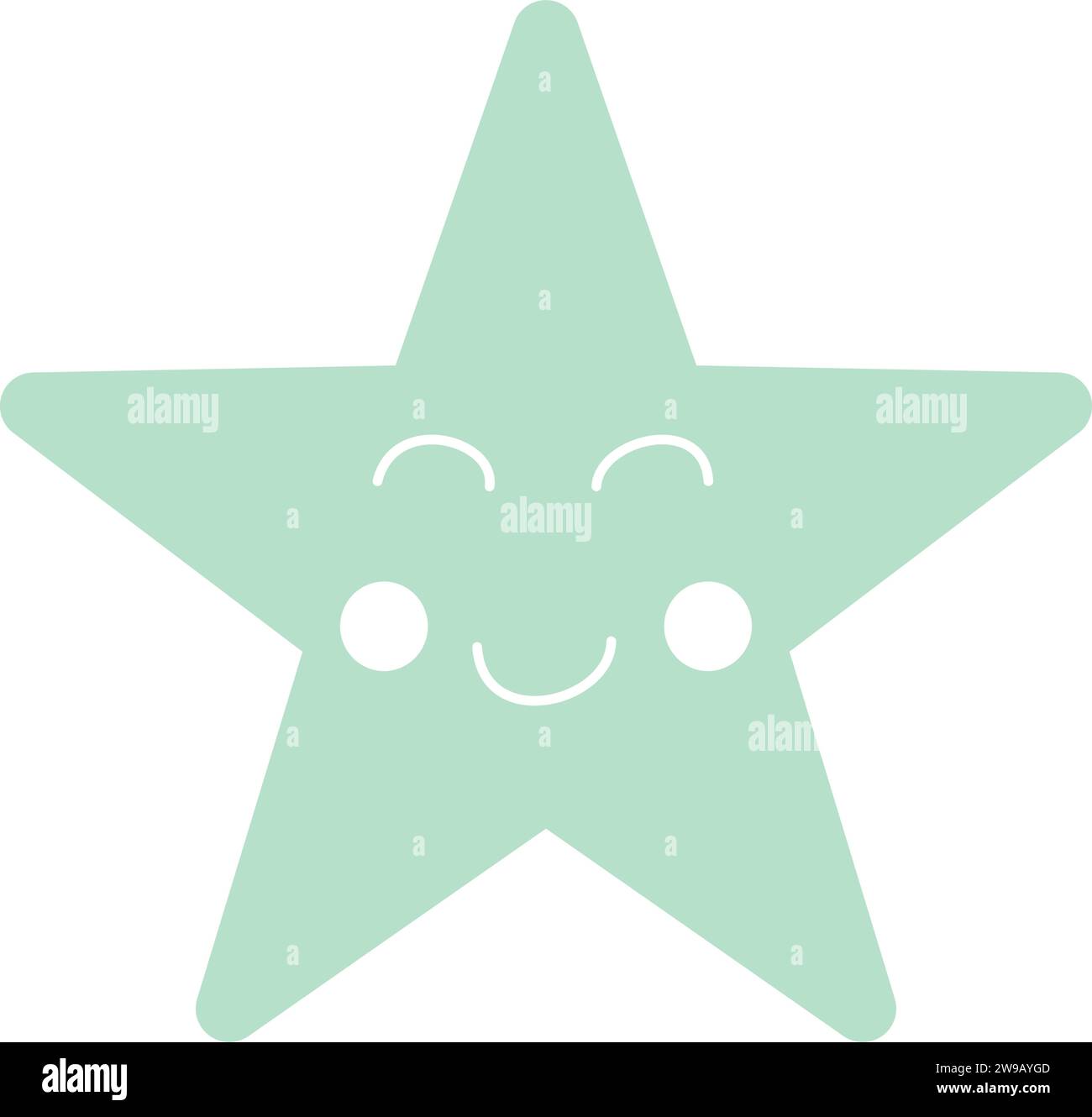 star with face in pastel and transparent background Stock Vector