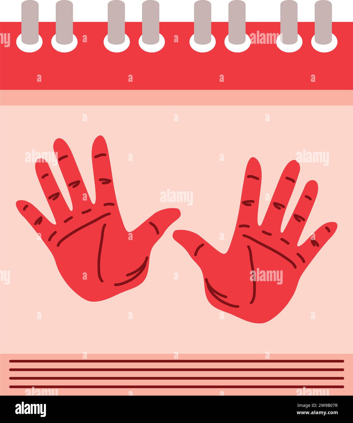 Red hand day calendar stock vector image art alamy