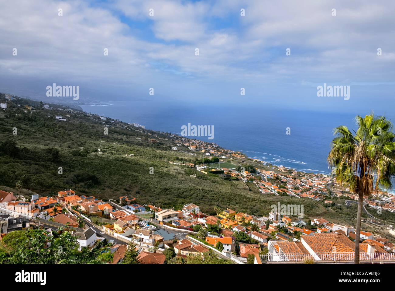 El Sauzal views of northern coastline to Puerto de la Cruz, Tenerife, Canary Islands, Spain Stock Photo