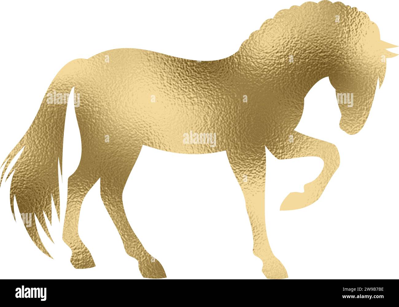 Horse in gold with transparent background Stock Vector