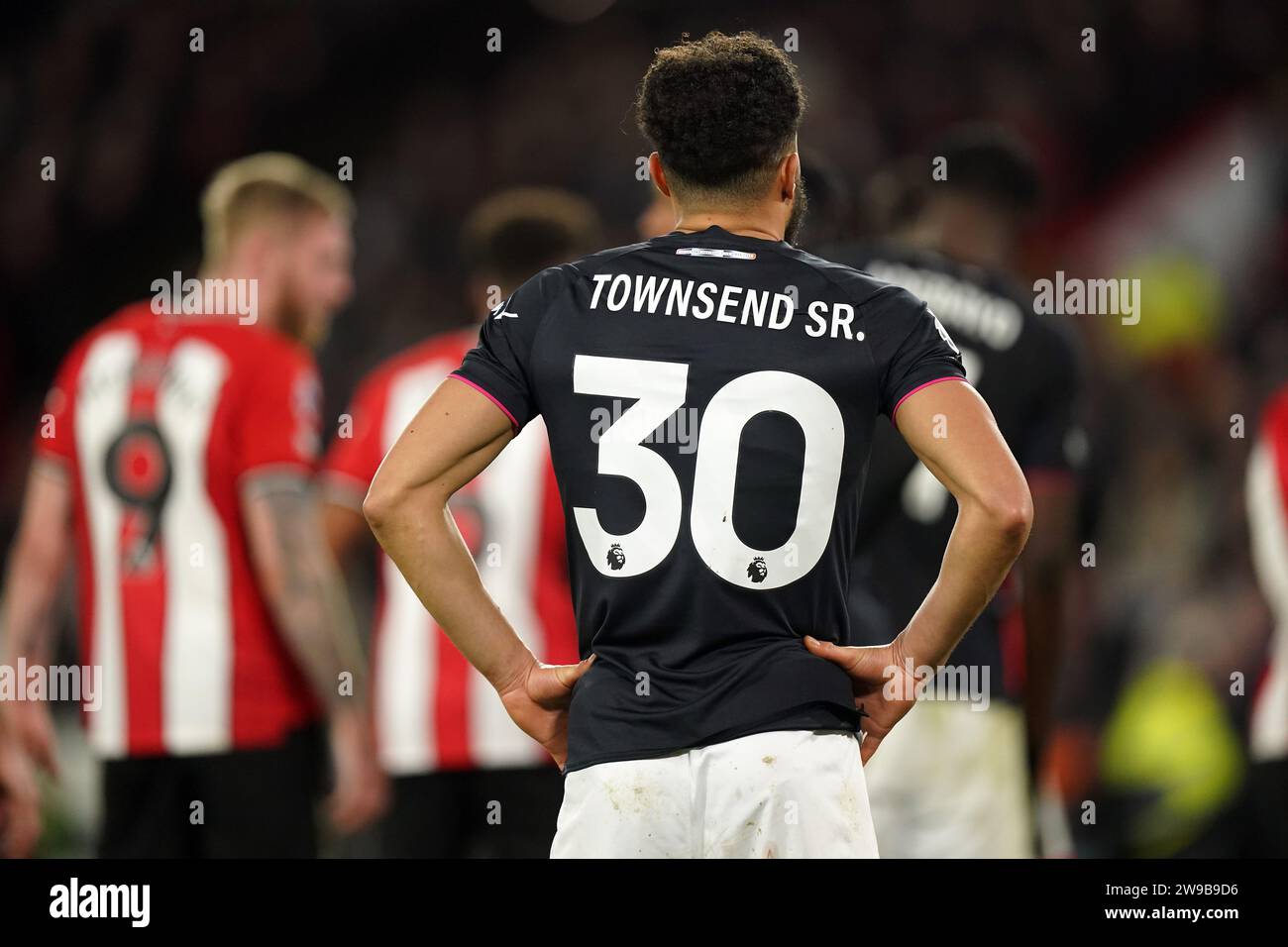 Luton Town's Andros Townsend, sporting a shirt with Townsend Snr and squad number 30, during the Premier League match at Bramall Lane, Sheffield. Picture date: Tuesday December 26, 2023. Stock Photo