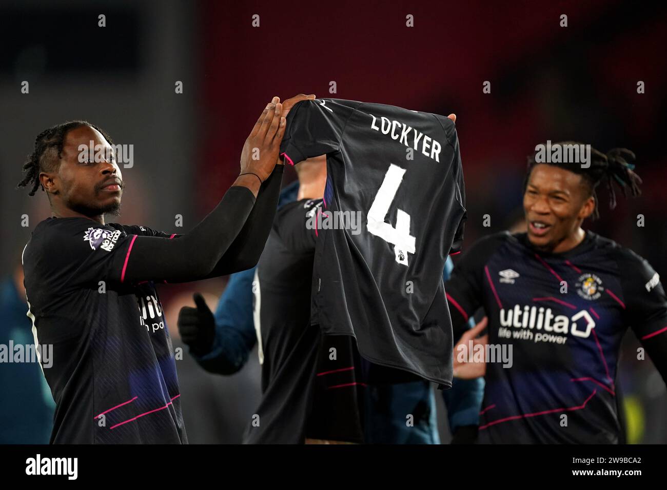 Luton Town s Pelly Ruddock Mpanzu Celebrates At The Final Whistle With luton-town-s-pelly-ruddock-mpanzu-celebrates-at-the-final-whistle-with
