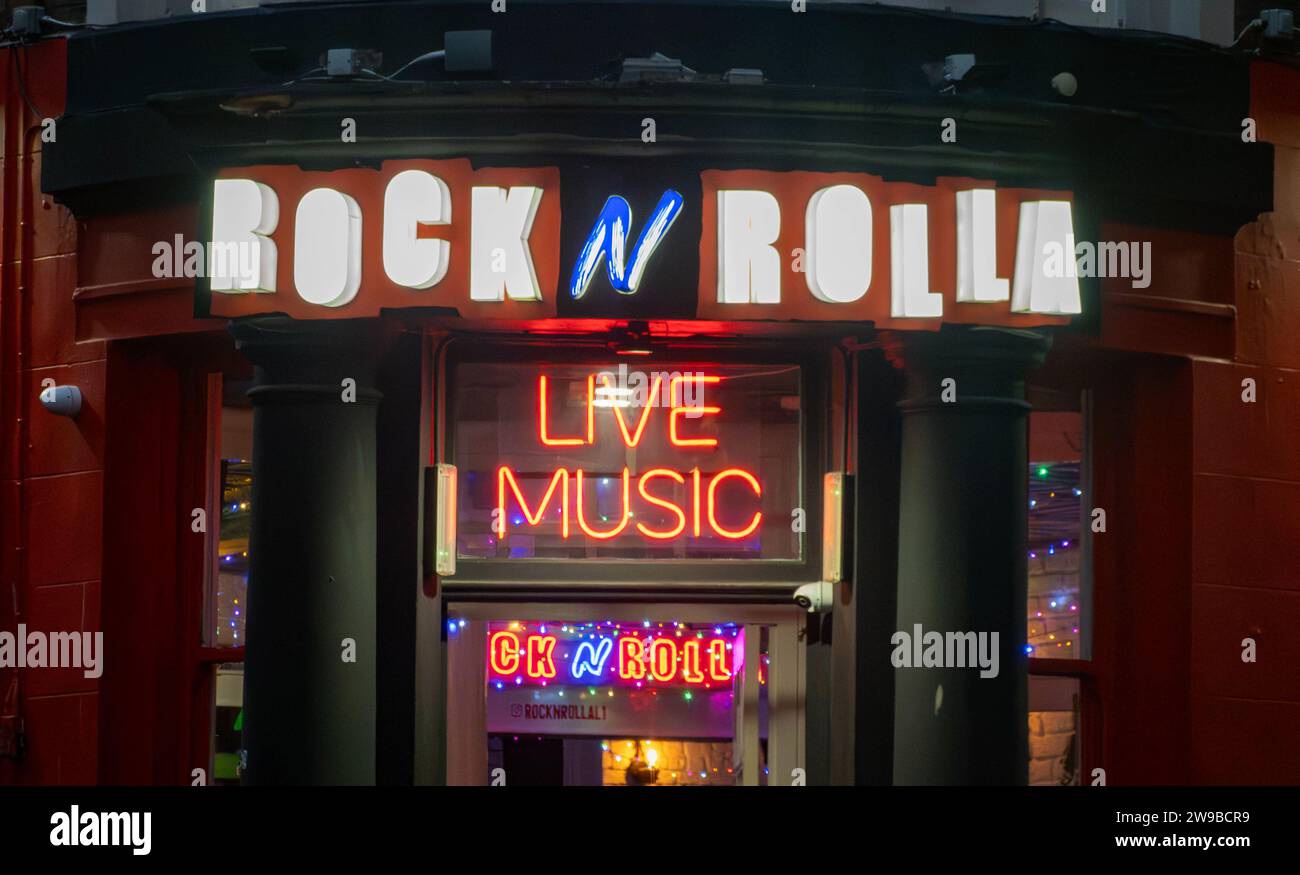 Rock n Rolla music bar in Cavern Quarter in Liverpool Stock Photo Alamy