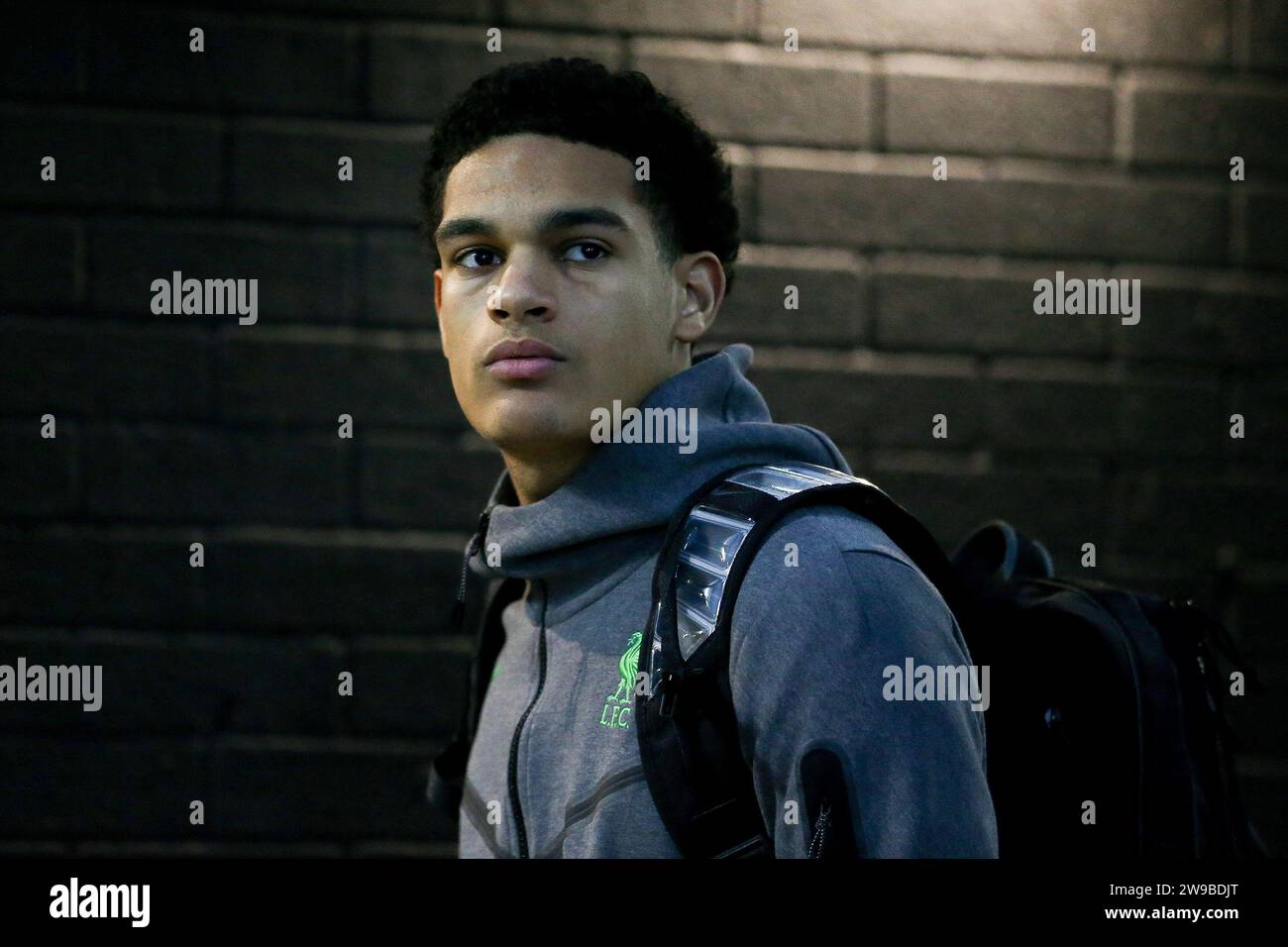 Burnley, UK. 26th Dec, 2023. Jarell Quansah of Liverpool arrives at the