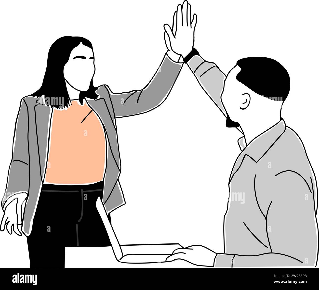 High five Stock Vector Images - Alamy
