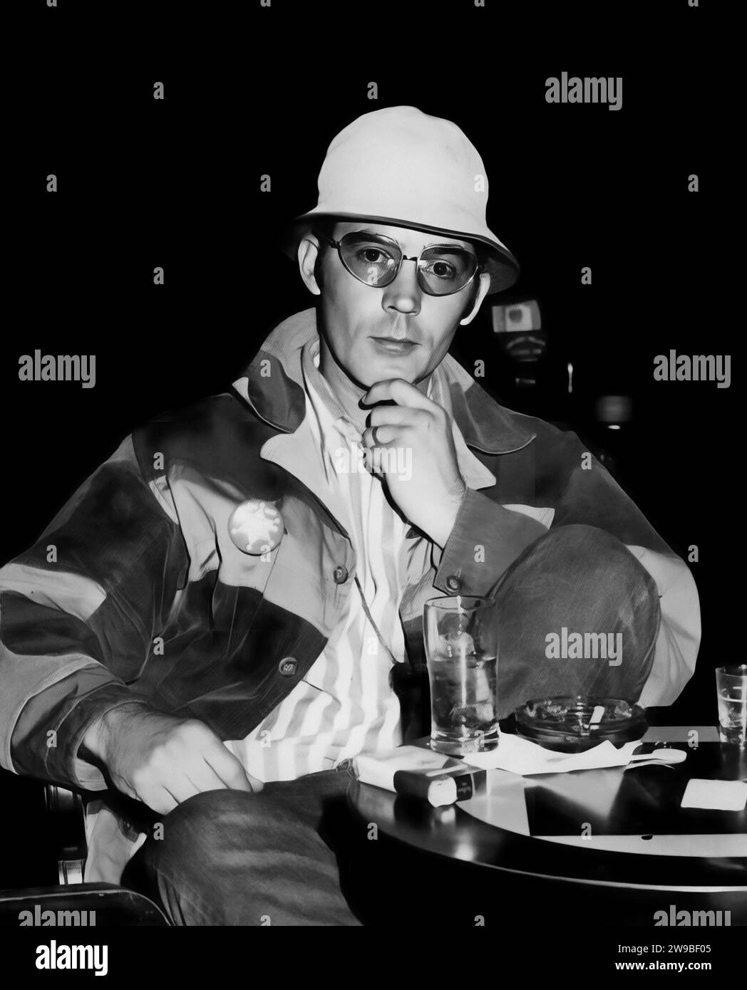 Hunter S Thompson. Portrait of the American journalist and author, Hunter Stockton Thompson (1937-2005), in 1971 Stock Photo