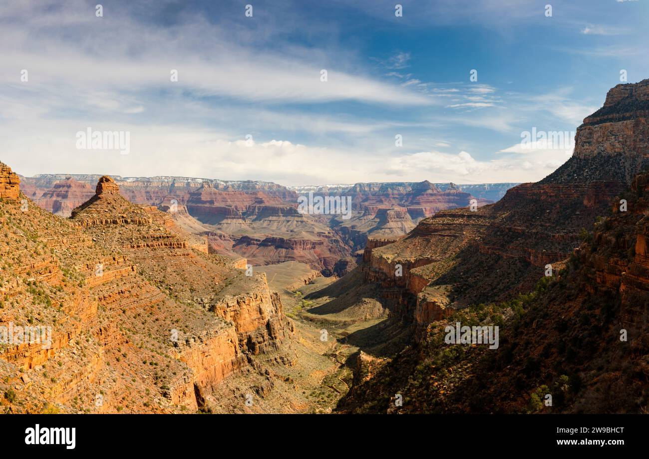 Colorado River from Plateau Point, Bright Angel Trail, South Rim, Grand Canyon National Park, Arizona, USA Stock Photo